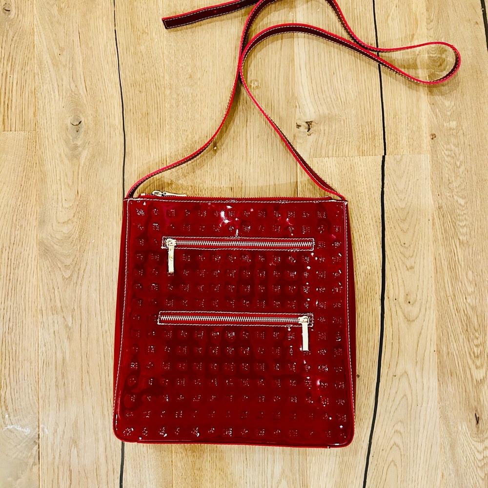 🇮🇹 MINT CONDITION ARCADIA BAG! 🇮🇹 GORGEOUS RED PATENT EMBOSSED BAG - Picture 11 of 11